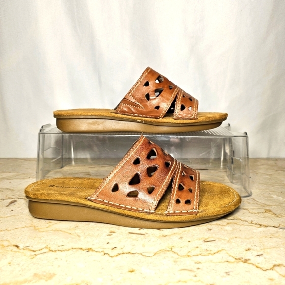 NOS Naturalizer Devon Womens Brown Leather Cutout Open Toe Sandals Size 8M - Picture 3 of 7